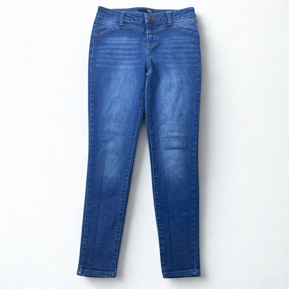 1822 Denim Jeans Women 4 Skinny Mid Rise Stretch Medium Wash Blue